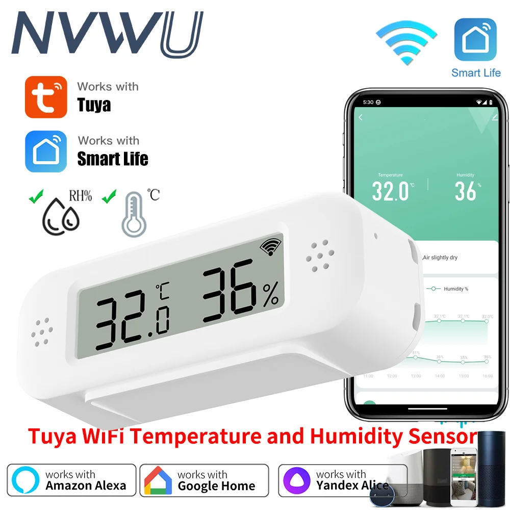מד חום ולחות WiFi Tuya Mini- לבית חכם - אפליקציה