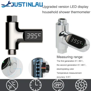 מד חום למים למקלחת LED - צג דיגיטלי לבית