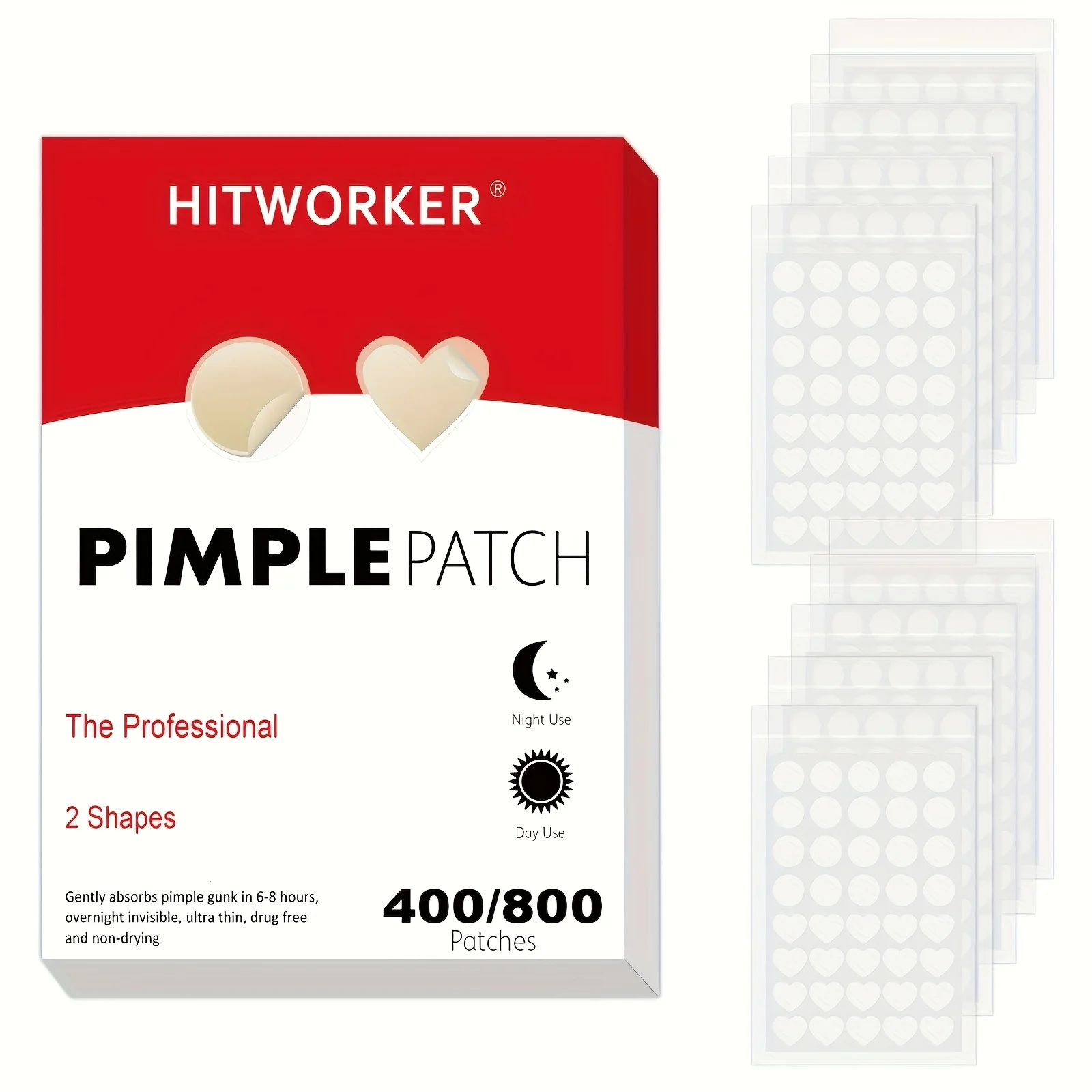 מדבקות פצעונים הידרוקולואידיות HITWORKER - 400,800 יח'