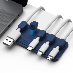 מחזיק כבלים לרכב- סיליקון, 5 קליפסים ל-USB C