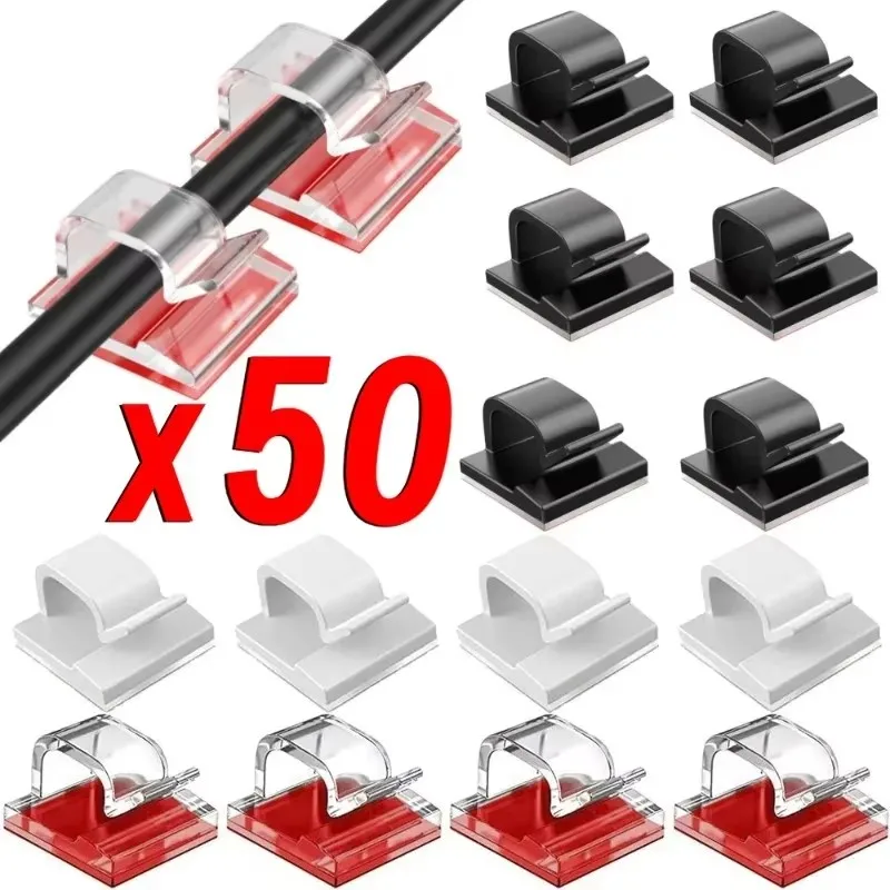מחזיקי כבלים דביקים לקיר- 10-100 יח'- USB ואחרים