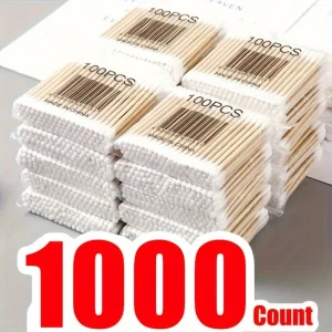מטושי אוזניים במבוק 1000 יח'- צמר גפן עבה ורך