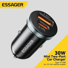 מטען לרכב Essager 30W מהיר - USB Type C לאייפון