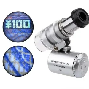 מיקרוסקופ כיס 60X - הגדלה ניידת ותאורת LED