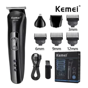 מכונת גילוח חשמלית Kemei KM-1506 - 3 ב-1 נטענת