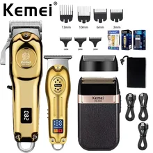 מכונת תספורת מקצועית חשמלית Kemei לגבר - ערכה