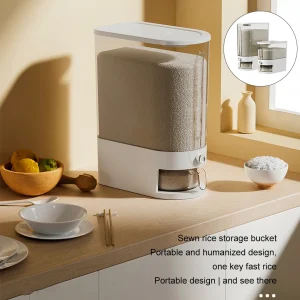 מכל מזון אורז אוטומטי נשלף ABS - לאחסון איכותי