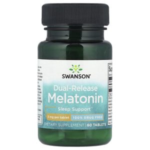 מלatonin Dual-Release 3 מ"ג Swanson - 60 טבליות