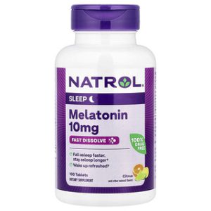 מלatonin Natrol 10 מ"ג - טבליות מסיסות בטעם הדרים