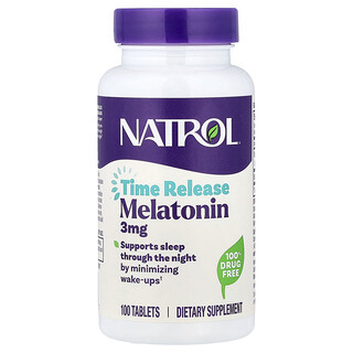 מלונטונין Natrol - שחרור מושהה - 100 טבליות - שינה