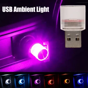 מנורת אווירה לרכב USB ניידת- תאורת LED צבעונית