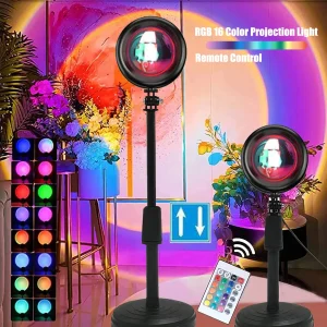 מנורת מקרן שקיעה RGB - תאורת לילה לחדר שינה