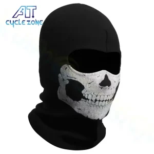 מסכת פנים לאופנוע- Skull הדפסה- חם לראש ולצוואר