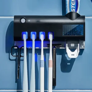 מעמד למברשת שיניים עם UV - חיטוי ודיספנסר