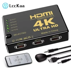מפצל HDMI 5X1 - צפייה חלקה ב-4K ל-Xbox, PS4