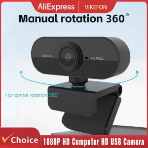 מצלמת רשת 1080P HD USB עם מיקרופון - לעבודה