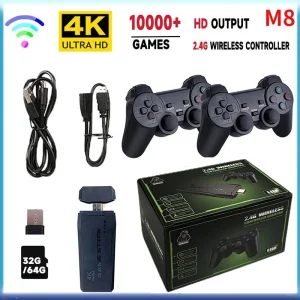 מקל משחק M8 4K, קונסולת רטרו אלחוטית 10000 משחקים