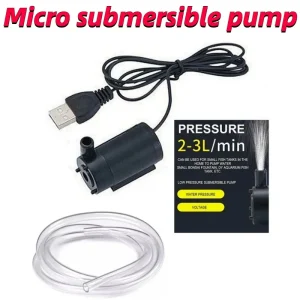 משאבת מים מיקרו USB שקטה לאקווריום - 3V,5V DC