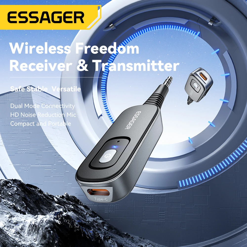 משדר ומקלט בלוטות' Essager 2 ב-1 לאוזניות ולרכב