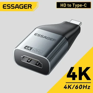 מתאם Essager USB-C ל-HDMI DP VGA - 4K,8K