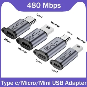 מתאם USB - Type C ל-Mini,Micro USB - חיבורים שונים