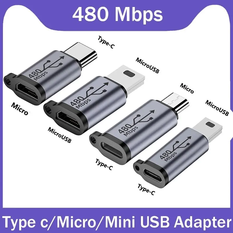 מתאם USB - Type C ל-Mini,Micro USB - חיבורים שונים