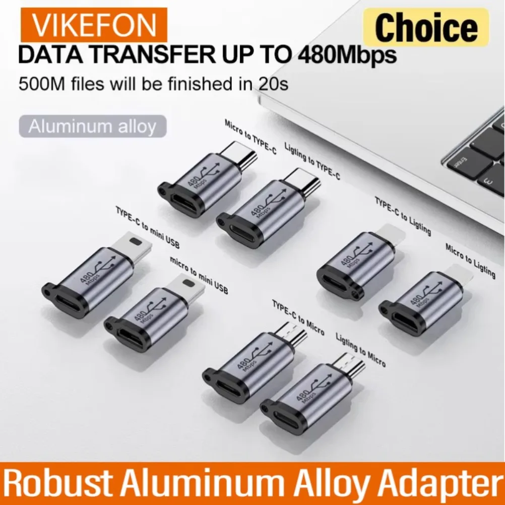 מתאם VIKEFON - Micro USB ל-Type C,Mini USB ועוד
