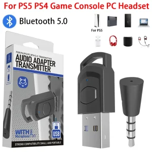 מתאם אודיו לאוזניות אלחוטיות PS5 PS4 - Bluetooth 5.0