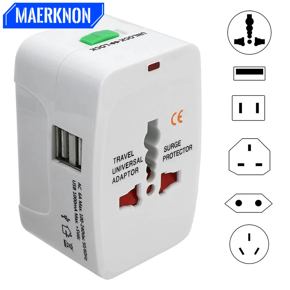 מתאם נסיעות בינלאומי - מטען USB C נייד