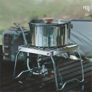 מתקן לכיריים נירוסטה נייד לקמפינג- מיני ברביקיו