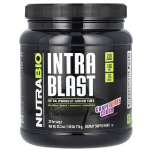 נוטרהביו Intra Blast- אבקת חומצות אמינו - טעם ענבים