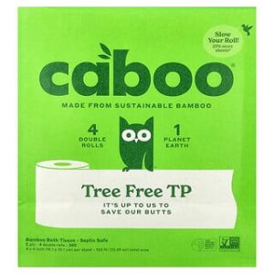 נייר טואלט Caboo - 4 גלילים כפולים נטולי עץ
