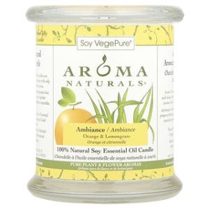 נר סויה טבעי ריחני - Aroma Naturals תפוז ולמון-גראס