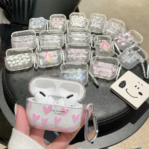 נרתיק אוזניות Airpods Pro - נוצץ, פרח לב, בלינג