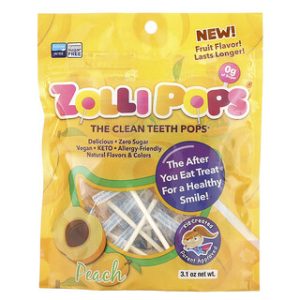 סוכריות Zollipops - בטעם אפרסק - 3.1oz - לשיניים נקיות