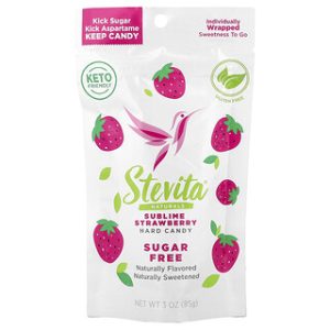 סוכריות ללא סוכר Stevita Naturals - תות שדה 85 גרם