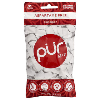 סוכריות לעיסה PUR קינמון - 55 יחידות , ללא סוכר