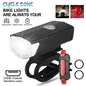 סט פנסים לאופניים - USB נטען - MTB קדמי ואחורי