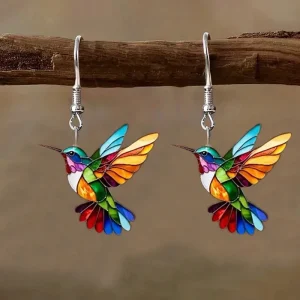 עגילי יונקי דבש אקריליק FTCY - עגילים צבעוניים לנשים
