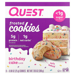עוגיות חלבון Quest Birthday Cake - 8 יחידות