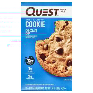 עוגיות חלבון Quest - צ'יפס שוקולד - 12 יחידות