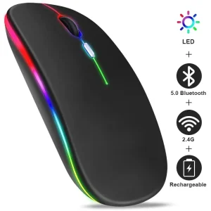 עכבר אלחוטי RGB נטען - Bluetooth לעבודה וגיימינג