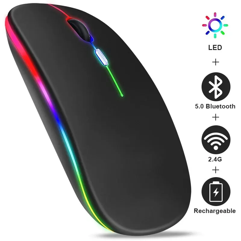 עכבר אלחוטי RGB נטען- עכבר גיימינג ארגונומי למחשב