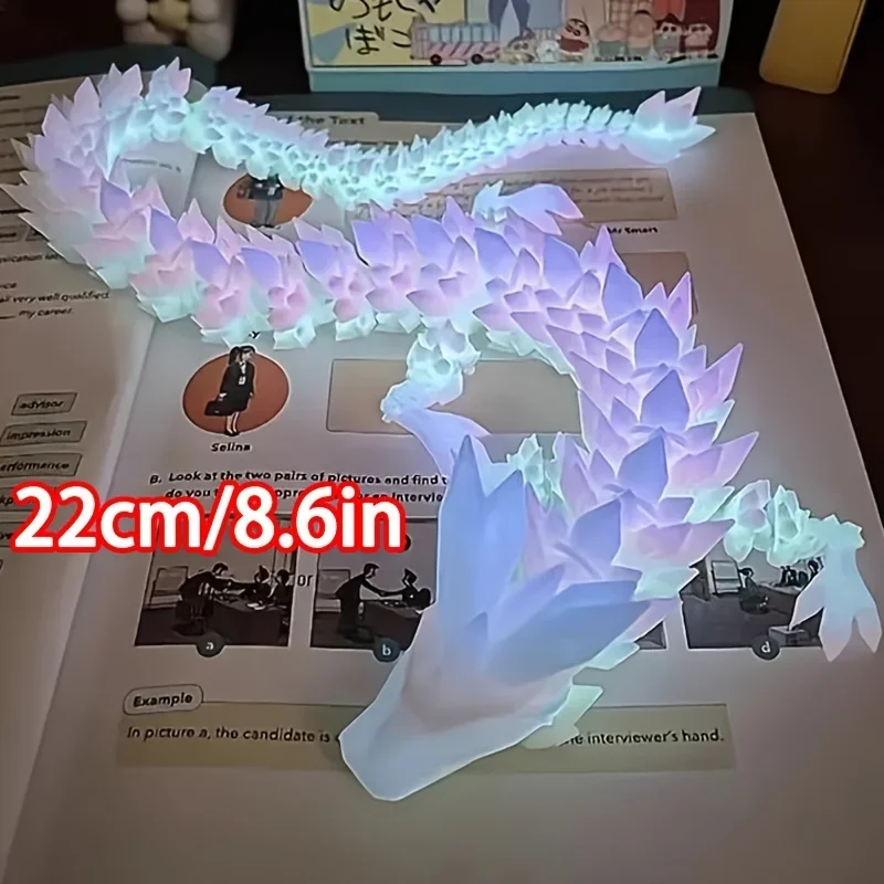 פסלון דרקון דיווין- תאורת לילה 3D- קישוט לאקווריום