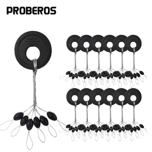 פקקי ציפה לדגים - PRO BEROS 60 יח' - סט גומי שחור