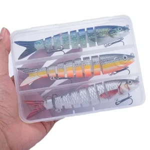 פתיון דייג 8 חלקים - סט 3 יח' - Swimbait 135 מ,מ