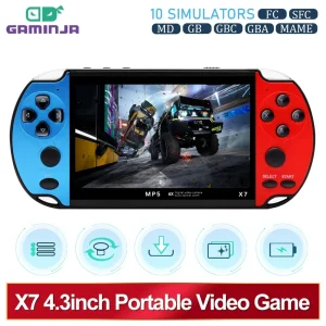 קונסולת משחקים ניידת X7 - מסך IPS ו-10000 משחקים