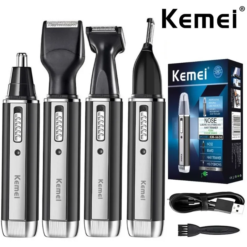 קוצץ שיער 4 ב-1 Kemei - לגבר - גוזם זקן אף אוזן נטען