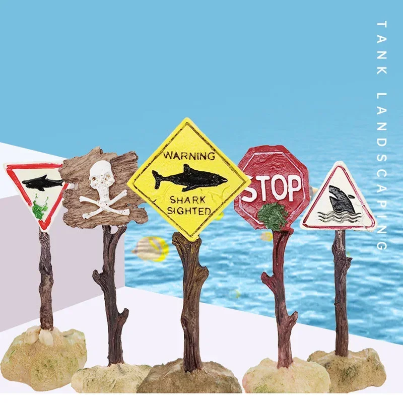 קישוט לאקווריום- שלט כריש מלאכותי- גימור מרהיב