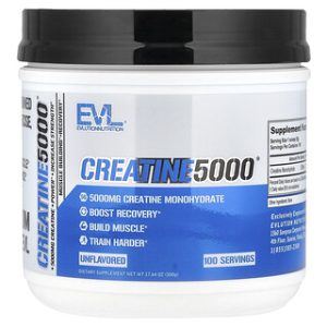 קריאטין 5000 EVL - אבקת קריאטין ללא טעם 500 גרם